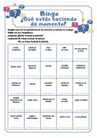 Vorschau - Arbeitsblätter - Bingo - ¿Qué estás haciendo en este momento? - Seite 1