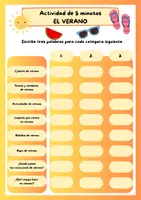 Vorschau - Arbeitsblätter - Actividad de 5 minutos - El verano - Seite 1
