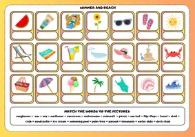 Vorschau - Arbeitsblätter - Words and pictures - summer and beach - Seite 1