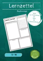 Vorschau - Merkblätter - Lernzettel Vorlage zur Prüfungsvorbereitung - Deckblatt