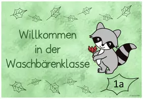 Vorschau - Poster - Türschild Waschbärenklasse (editierbar) Klassentier Waschbär - Seite 3