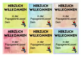Vorschau - Bildkarten - Grußkärtchen - HERZLICH WILLKOMMEN in der Papageienklasse! - Seite 2