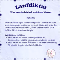Vorschau - Stationenlernen - Laufdiktat: Was mache ich bei welchem Wetter - Seite 1