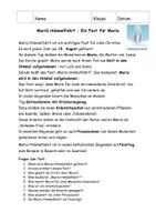 Vorschau - Arbeitsblätter - Mariä Himmelfahrt differenzierter Text, Fragen & Lösungen - Seite 1