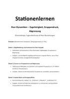 Vorschau - Arbeitsblätter - Stationenlernen Peer-Dynamiken – Zugehörigkeit, Gruppendruck, Abgrenzung Gleichaltrige, Jugendkulturen & Peer-Beziehungen - Deckblatt