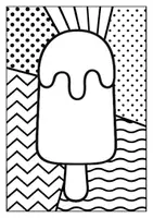 Vorschau - Mal- und Bastelvorlagen - Eis im Pop Art Stil als kreatives Kunstprojekt - Seite 1