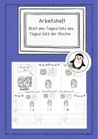 Vorschau - Arbeitsblätter - Arbeitsheft Wort des Tages / Satz des Tages, Training für Diktate, Lernwörter, Rechtschreibübung, Anfangsunterricht, Grundwortschatz Erste Wörter, Übungsheft - Deckblatt