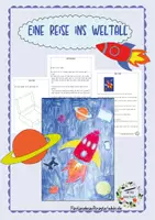 Vorschau - Mal- und Bastelvorlagen - Fertige Kunststunde: Eine kreative Reise ins Weltall - Deckblatt