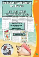 Vorschau - Arbeitsblätter - Rechenspaziergang – Addition & Subtraktion bis 20 | Mit und ohne Zehnerübergang | Zahlen & Sprache verknüpfen - Deckblatt
