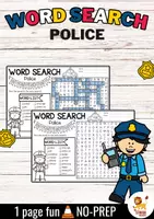 Aperçu - Feuilles d'exercices - Word Search Puzzle (Police) | Community Helpers Anglais - Page de couverture