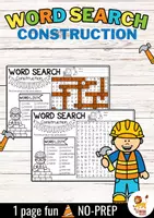 Aperçu - Feuilles d'exercices - Word Search Puzzle (Construction) | Community Helpers Anglais - Page de couverture