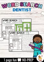 Aperçu - Feuilles d'exercices - Word Search Puzzle (Dentist) | Community Helpers Anglais - Page de couverture