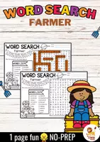 Aperçu - Feuilles d'exercices - Word Search Puzzle (Farmer) | Community Helpers 2 Anglais - Page de couverture