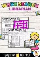 Aperçu - Feuilles d'exercices - Word Search Puzzle (Librarian) | Community Helpers 2 Anglais - Page de couverture