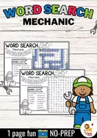 Aperçu - Feuilles d'exercices - Word Search Puzzle (Mechanic) | Community Helpers 2 Anglais - Page de couverture