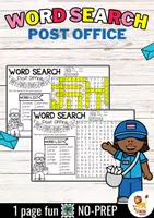 Aperçu - Feuilles d'exercices - Word Search Puzzle (Post Office) | Community Helpers 2 Anglais - Page de couverture