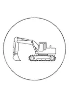 Vorschau - Mal- und Bastelvorlagen - runde Prickelbilder / Fensterbilder Thema Bagger - Grundschule - Bastelvorlagen - Seite 3