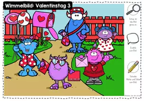Vorschau - Arbeitsblätter - Valentinstagsszenen - Mini-Wimmelbilder zum Lesen und Erzählen - Seite 3