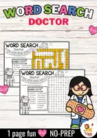 Vista previa - Hojas de trabajo - Word Search Puzzle (Doctor) | Community Helpers Inglés - Portada
