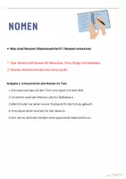 Vorschau - Stationenlernen - Wortarten: Nomen Übungen Klasse 2–3 / Großschreibung, Artikel, Deklination, Lückentexte + Lösungen - Seite 2