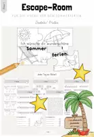 Vorschau - Arbeitsblätter - Deutsch/Mathe: Escape-Room für die letzte Woche/ die letzten 5 Tage vor den Sommerferien (Kl.1) - Deckblatt