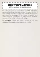 Vorschau - Mal- und Bastelvorlagen - Das wahre Zeugnis – Affirmationen, Mutmacher, Feriengeschenk/-gruß - Seite 1