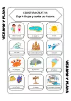 Vorschau - Arbeitsblätter - Escritura creativa - Elige 4 dibujos - verano y playa - Seite 3