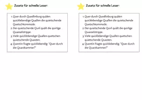 Vorschau - Arbeitsblätter - Leseübung 39 für die 1. Klasse zum Buchstaben "Qu" - Seite 2