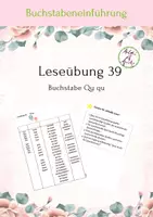 Vorschau - Arbeitsblätter - Leseübung 39 für die 1. Klasse zum Buchstaben "Qu" - Deckblatt