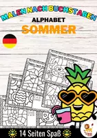 Vorschau - Stationenlernen - Malen nach Buchstaben - Alphabet (Sommer) DAF DAZ - Deckblatt