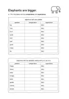 Vorschau - Arbeitsblätter - Elephants are bigger - Comparison of adjectives: Grammar (English) - Seite 1
