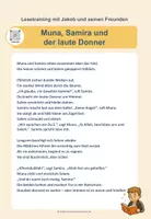 Vorschau - Mal- und Bastelvorlagen - Muna, Samira und der laute Donner - Lesegeschichte über Mut - Deckblatt