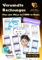 Vorschau - Arbeitsblätter - Verwandte Rechnungen im Zahlenraum 1 000 (Plus/Minus) - Deckblatt
