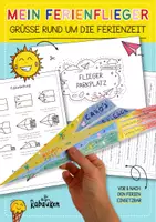 Vorschau - Mal- und Bastelvorlagen - Mein Ferienflieger ✈️☀️📬 Grüße rund um die Ferienzeit - Deckblatt