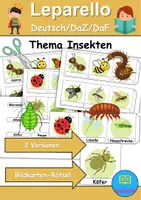 Vorschau - Arbeitsblätter - Materialpaket - Schneiden Insekten - Feinmotorik - Wortschatz - Seite 1