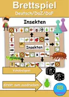 Vorschau - Spiele - Brettspiel Insekten Wortschatzspiel Grundschule DaZ/DaF/Deutsch - Deckblatt