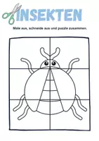 Vorschau - Mal- und Bastelvorlagen - Ausschneiden und kleben Insekten - Wortschatz basteln Feinmotorik (Grundschule) - Seite 1