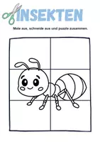 Vorschau - Mal- und Bastelvorlagen - Ausschneiden und kleben Insekten - Wortschatz basteln Feinmotorik (Grundschule) - Seite 3