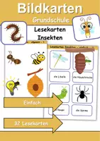 Vorschau - Spiele - Lesekarten/Bildkarten Insekten einfach - DaZ/DaF, Deutsch (Grundschule) - Deckblatt