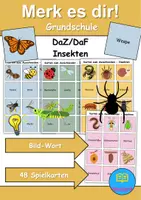 Vorschau - Mal- und Bastelvorlagen - Merk es dir Insekten (Bild-Wort) - DaZ/DaF, Deutsch (Klasse 1 bis 4) - Deckblatt