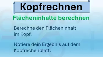 Vorschau - Arbeitsblätter - Kopfrechnen Flächeninhalte berechnen Präsentation - Seite 2