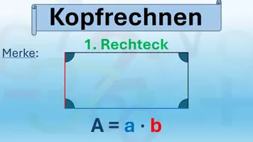 Vorschau - Arbeitsblätter - Kopfrechnen Flächeninhalte berechnen Präsentation - Seite 3