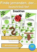 Vorschau - Spiele - Mitschüler Bingo Insekten - DaZ/DaF, Deutsch (Klassenspiel) - Finde jemanden, der… - Deckblatt