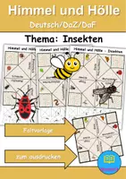 Vorschau - Spiele - Himmel und Hölle Insekten - DaZ/DaF, Deutsch (flaten/basteln) - Deckblatt