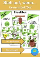 Vorschau - Spiele - Steh auf, wenn... Insekten - DaZ/DaF, Deutsch (Bewegungsspiel) - Deckblatt