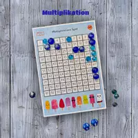 Vorschau - Stationenlernen - 🍧🎲 Mathe Spiel Multiplikation Reihen Einmaleins Sommer - Deckblatt