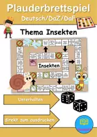 Vorschau - Arbeitsblätter - Plauderbrettspiel Thema Insekten - DaZ/DaF, Deutsch - Deckblatt