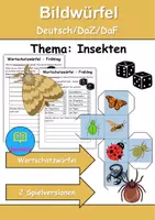 Vorschau - Spiele - Bilderwürfel Insekten - DaZ/DaF, Deutsch (Spiel) - Deckblatt