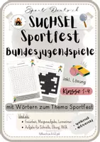 Vorschau - Spiele - Suchsel Sportfest / Bundesjugendspiele 2 Versionen + Lösung - Deckblatt