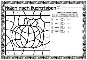 Vista previa - Hojas de trabajo - Malen nach Buchstaben - Alphabet (Jahrespaket) | Estaciones Alemán - Bundle (Paquete) - página 2